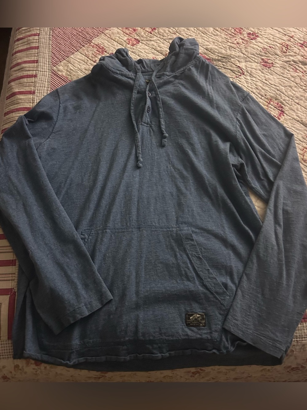 Men's Vans Blue Hooded Long-Sleeve Shirt